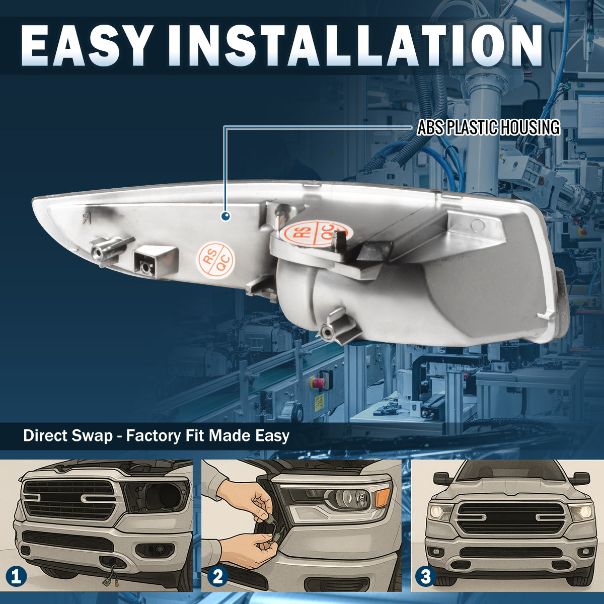 Ronnin - Compatible con Chevy Camaro 1993-2001 Luces de Parachoques, Luces Direccionales, Conjunto de Luces de Estacionamiento Par | Cromado