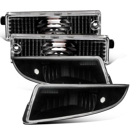 Ronnin - Juego de luces de parachoques delanteras y traseras de repuesto para Chevy Camaro 1993-2001 | Negro