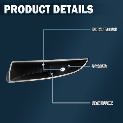 Ronnin - Se adapta a Chevy Camaro 1993-2001 Luces de Parachoques Conjunto de Luces Direccionales y de Estacionamiento Par | Negro