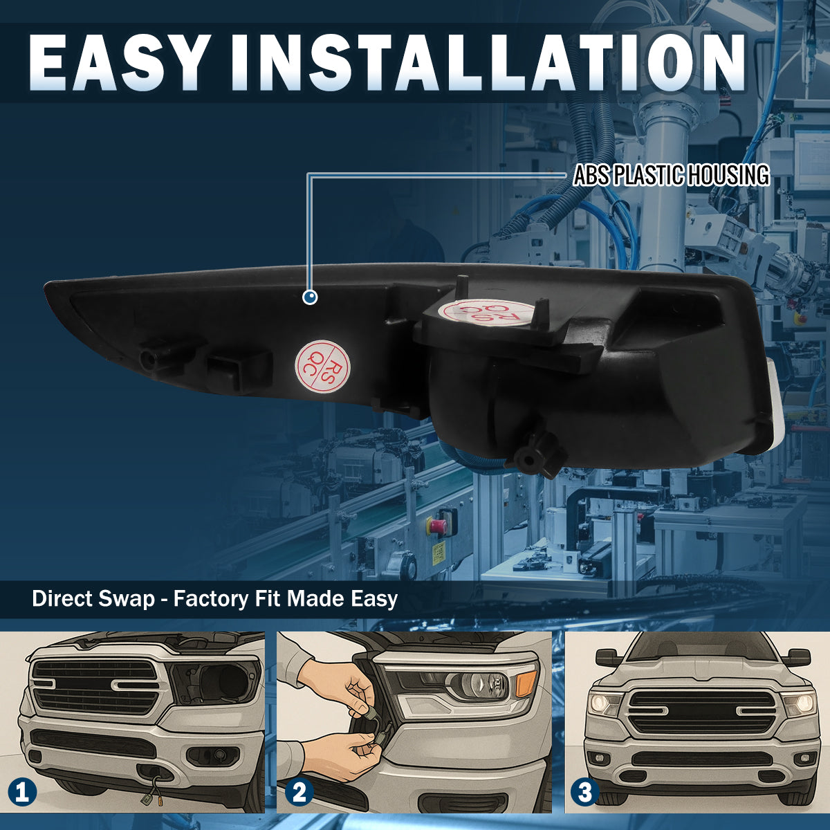 Ronnin - Se adapta a Chevy Camaro 1993-2001 Luces de Parachoques Conjunto de Luces Direccionales y de Estacionamiento Par | Negro