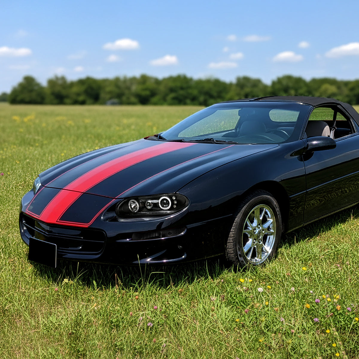 Ronnin - Se adapta a Chevy Camaro 1993-2001 Luces de Parachoques Conjunto de Luces Direccionales y de Estacionamiento Par | Negro