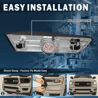 Ronnin - Se adapta a 2003-2007 Infiniti G35 Coupe Par de luces de posición laterales de estacionamiento de esquina | Ahumado