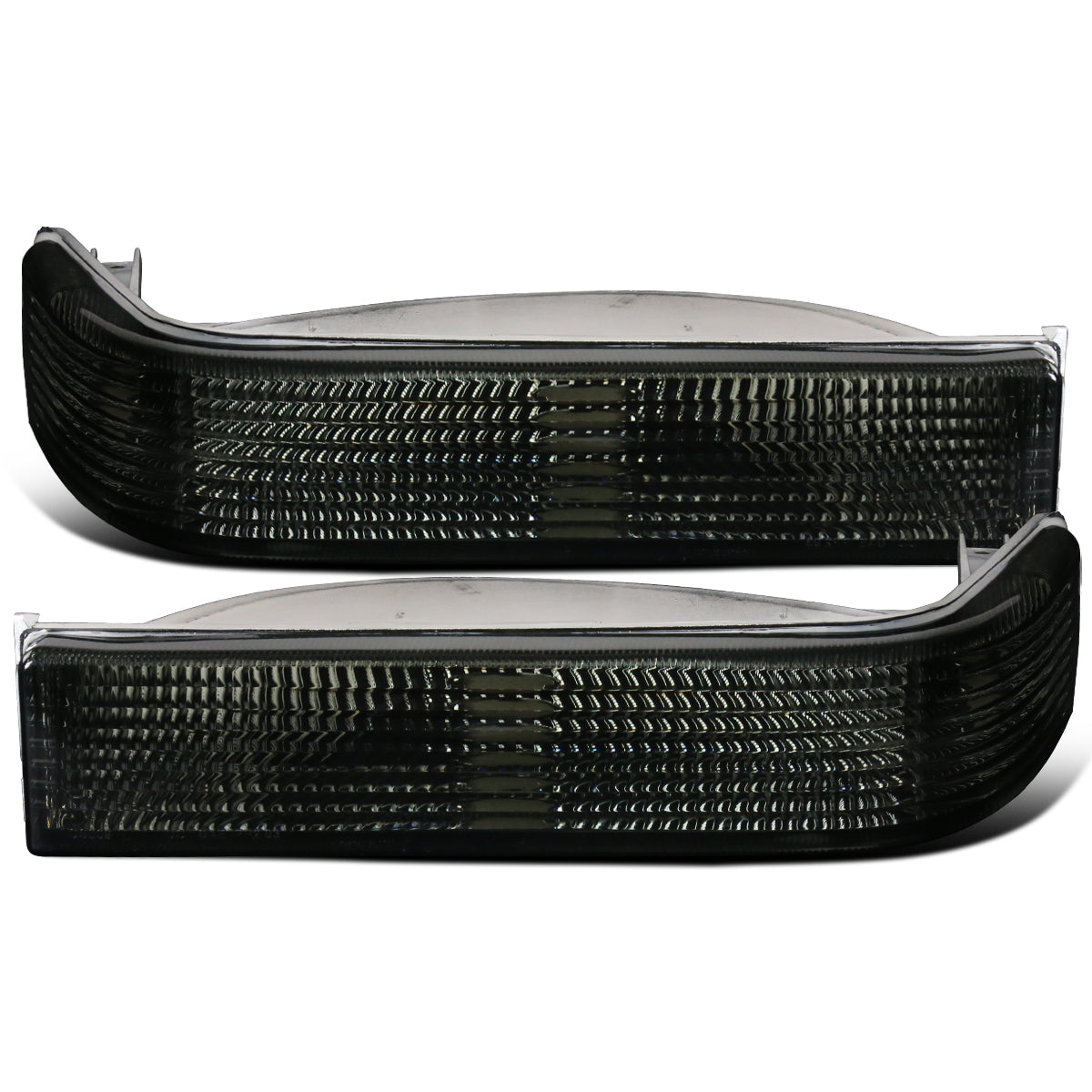 Ronnin - Fits 1993-1996 Jeep Grand Cherokee Bumper Lights Turn Signal Parking Lamps Assembly Pair | Smoke