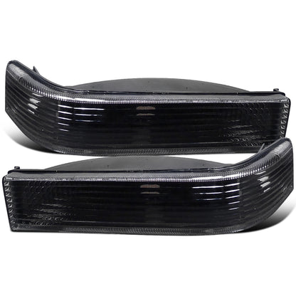 Ronnin - Fits 1993-1996 Jeep Grand Cherokee Bumper Lights Turn Signal Parking Lamps Assembly Pair | Black