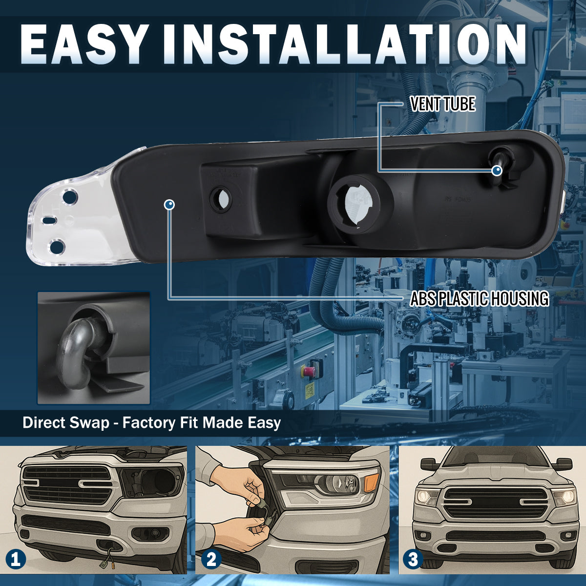 Ronnin - Se adapta a la pareja de luces de estacionamiento para parachoques Ford Mustang 2005-2009 | Negro