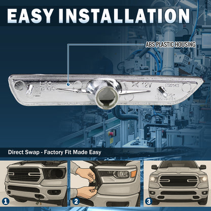 Ronnin - Se adapta a Ford Mustang 2010-2014, luces de posición laterales de parachoques de esquina, par | Ahumado