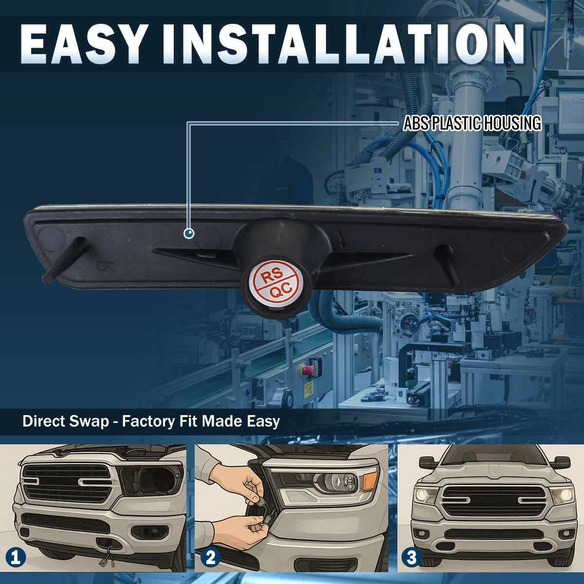 Ronnin - Conjunto de luces de posición laterales de parachoques de esquina para Ford Mustang 2010-2014, par | Negro