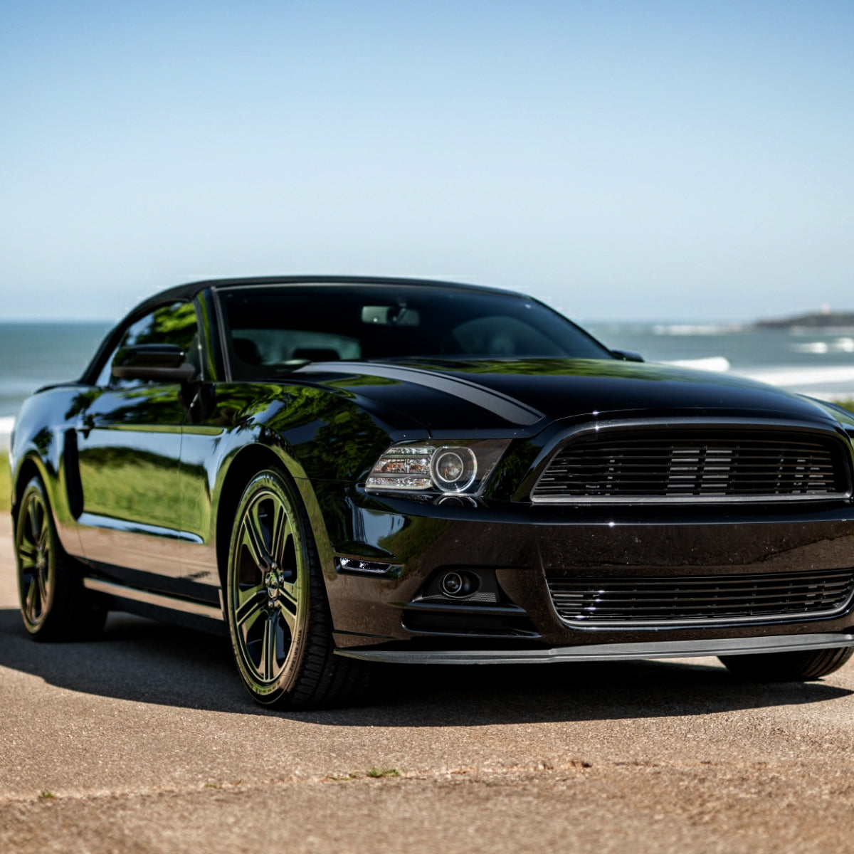 Ronnin - Conjunto de luces de posición laterales de parachoques de esquina para Ford Mustang 2010-2014, par | Negro