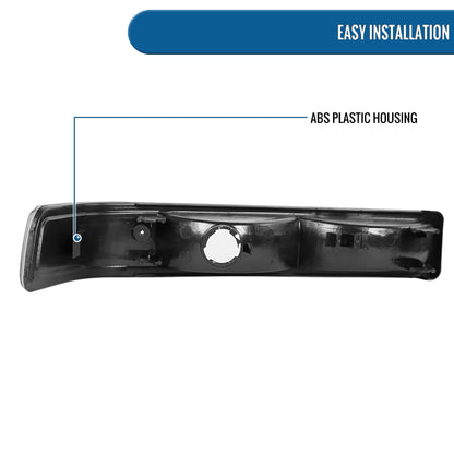 Ronnin - Fits 1998-2004 Chevy GMC Sonoma S10 Pickup 1998-2005 Blazer Factory Replacement Front Bumper Lights Clear Reflector Assembly Pair | Black