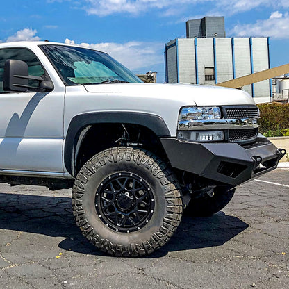 Ronnin - Fits 1999-2002 Chevy Silverado 2000-2006 Tahoe Suburban 1500 2500 Factory Replacement Clear Reflector Bumper Turn Signals Lights Assembly Pair | Chrome