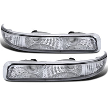 Ronnin - Fits 1999-2002 Chevy Silverado 2000-2006 Tahoe Suburban 1500 2500 Factory Replacement Clear Reflector Bumper Turn Signals Lights Assembly Pair | Chrome