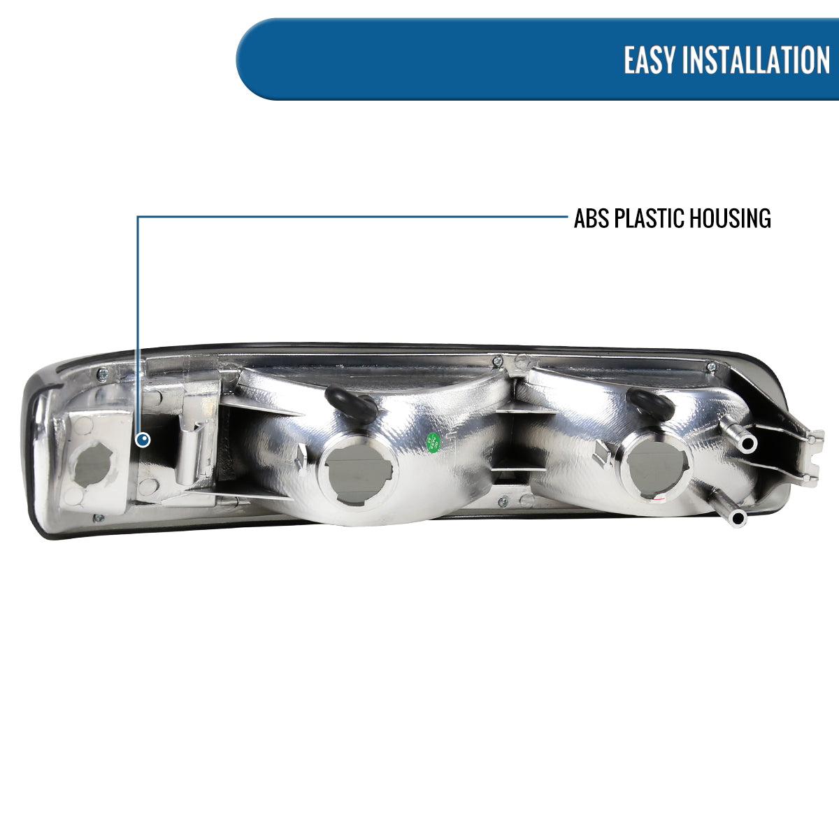 Ronnin - Fits 1999-2002 Chevy Silverado 2000-2006 Tahoe Suburban 1500 2500 Factory Replacement Clear Reflector Bumper Turn Signals Lights Assembly Pair | Smoke