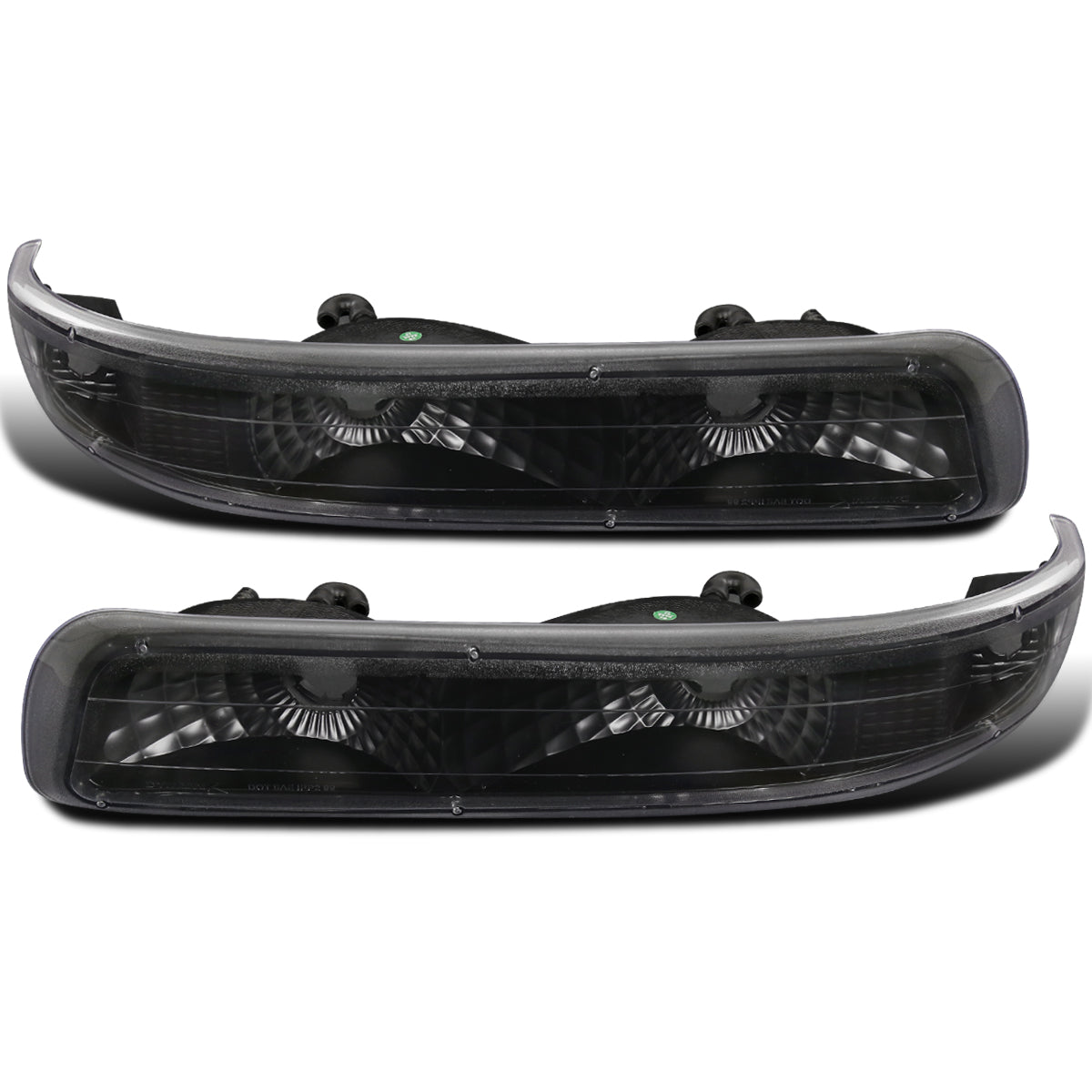 Ronnin - Fits 1999-2002 Chevy Silverado 2000-2006 Tahoe Suburban 1500 2500 Factory Replacement Clear Reflector Bumper Turn Signals Lights Assembly Pair | Black