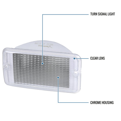 Ronnin - Se adapta al par de montaje de luces direccionales de esquina del parachoques delantero del Jeep Wrangler de 1997-2006 | Transparente