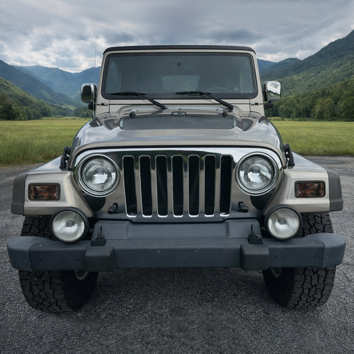 Ronnin - Se adapta a Jeep Wrangler 1997-2006, par de luces direccionales de esquina del parachoques delantero | Ahumado
