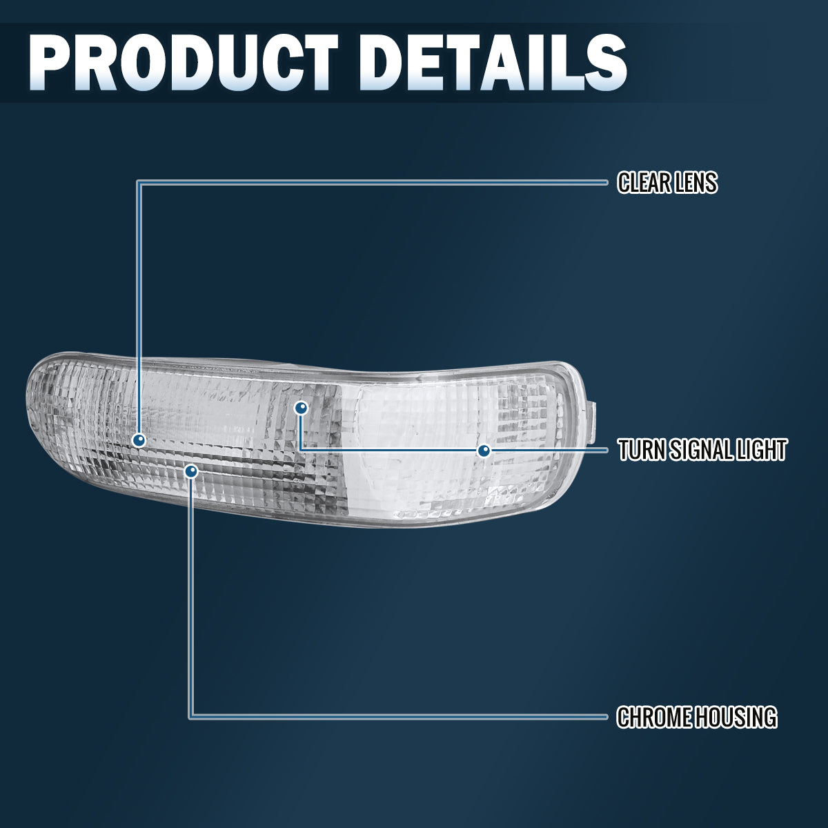 Ronnin - Compatible con conjunto de luces de estacionamiento de parachoques trasero de esquina Mitsubishi Eclipse 2000-2005, par | Cromo