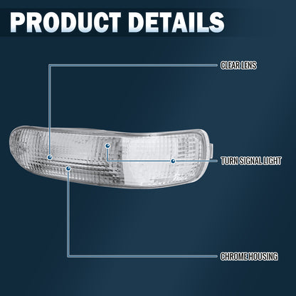 Ronnin - Compatible con conjunto de luces de estacionamiento de parachoques trasero de esquina Mitsubishi Eclipse 2000-2005, par | Cromo