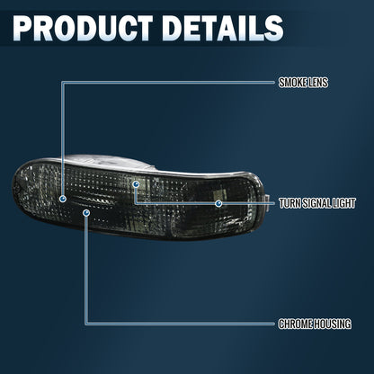 Ronnin - Se adapta a Mitsubishi Eclipse 2000-2005 Par de luces de estacionamiento de parachoques trasero | Ahumado