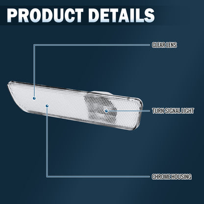 Ronnin - Se adapta a la pareja de montaje de luces de estacionamiento de parachoques trasero de Ford Mustang 2005-2009 | Cromado