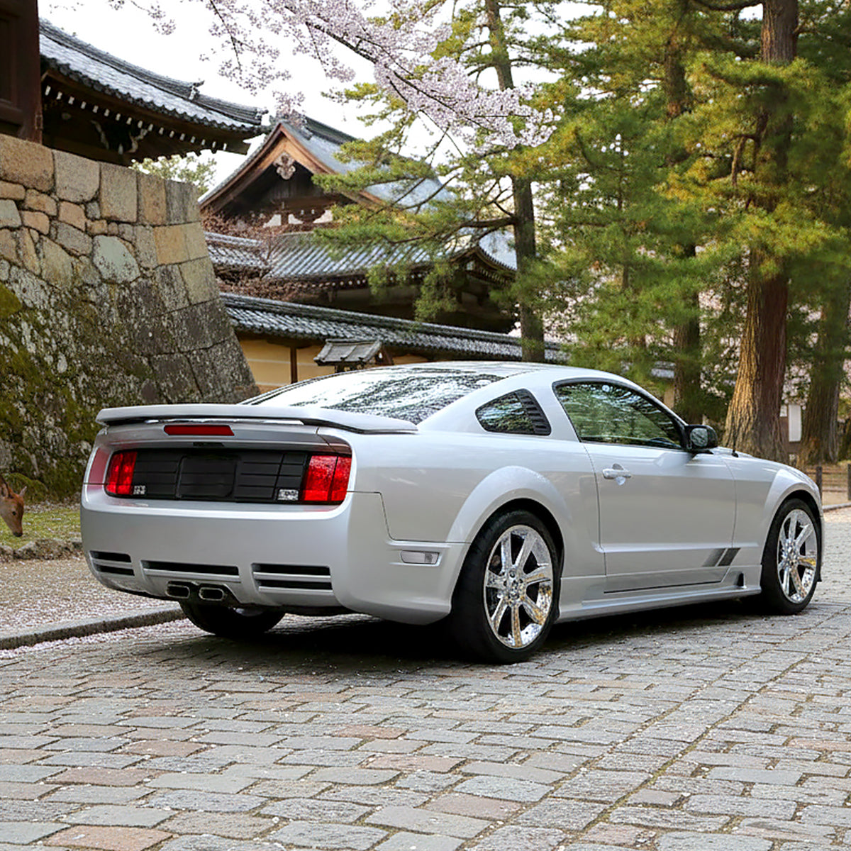 Ronnin - Se adapta a la pareja de montaje de luces de estacionamiento de parachoques trasero de Ford Mustang 2005-2009 | Cromado