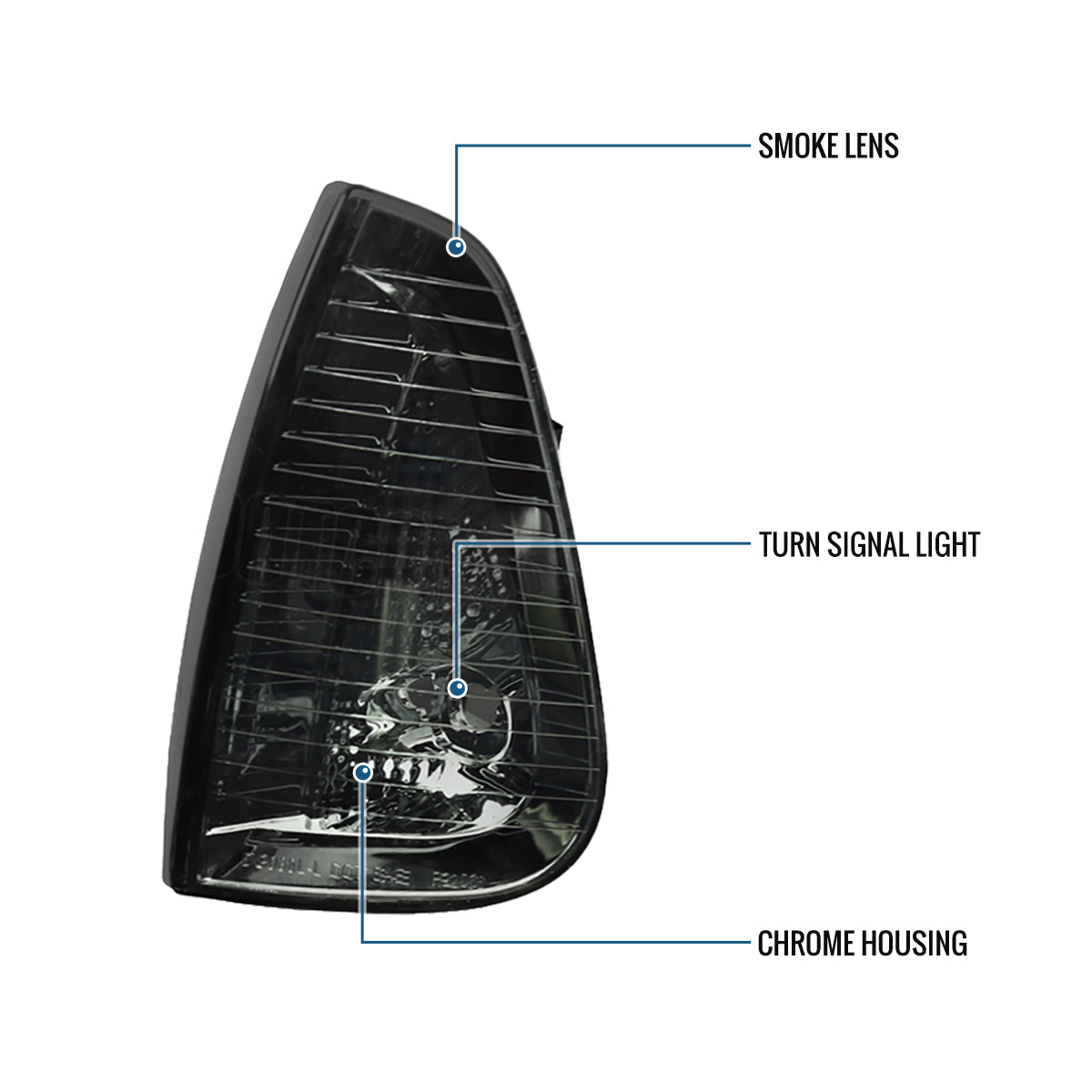 Ronnin - Compatible con Dodge Charger 2006-2010 Reemplazo de fábrica Luces de esquina de reflector transparente Conjunto de luces de estacionamiento par | Humo