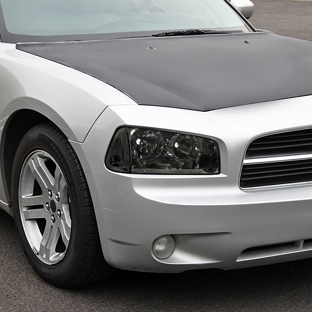 Ronnin - Compatible con Dodge Charger 2006-2010 Reemplazo de fábrica Luces de esquina de reflector transparente Conjunto de luces de estacionamiento par | Humo