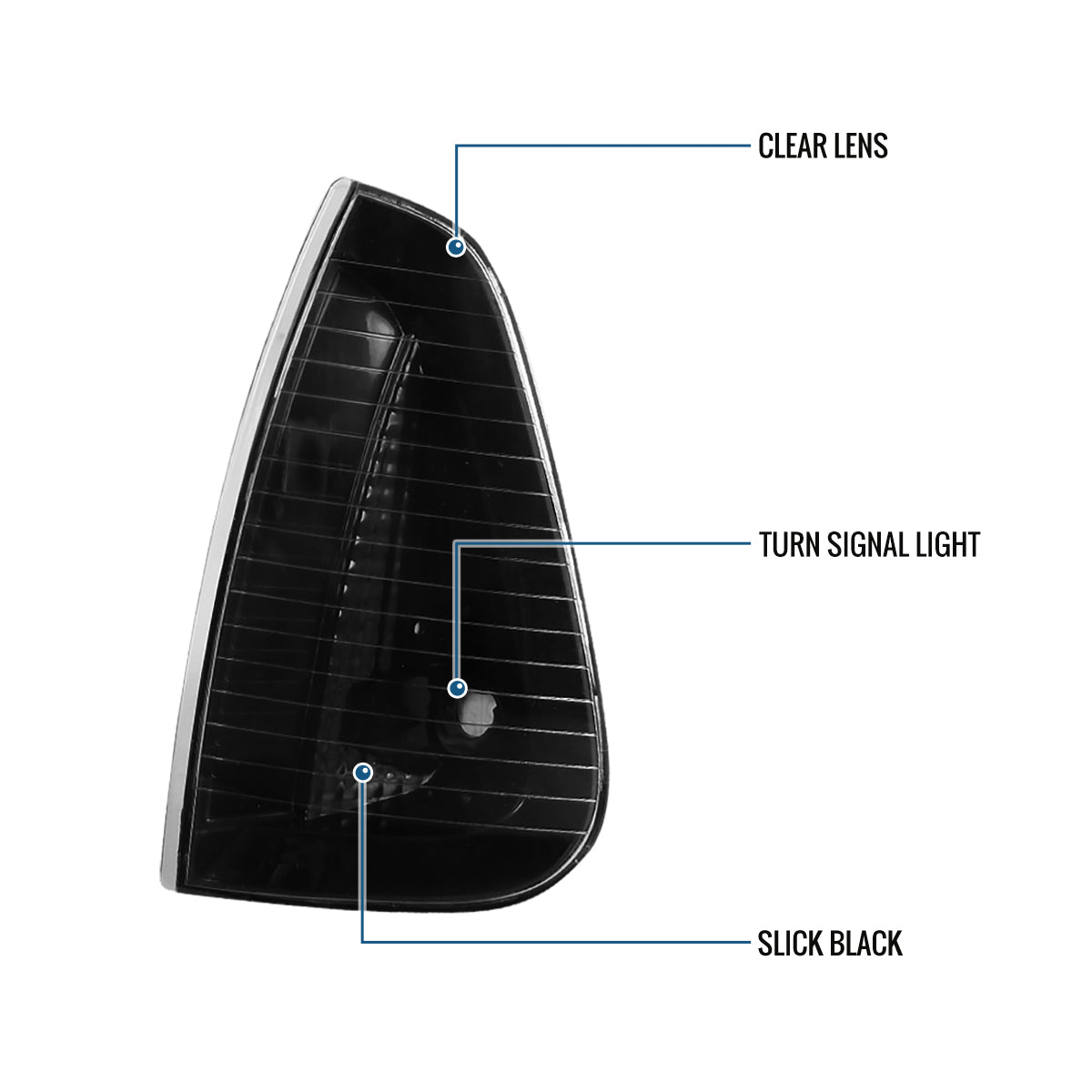 Ronnin - Compatible con Dodge Charger 2006-2010 | Par de luces de esquina de repuesto con reflectores transparentes y carcasas negras