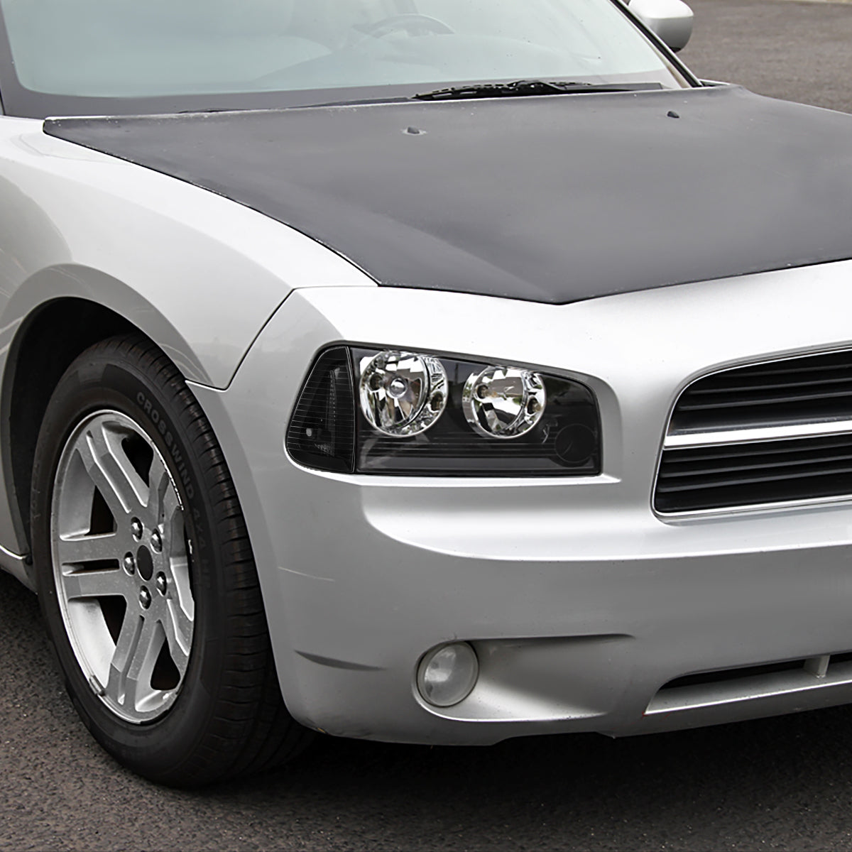 Ronnin - Compatible con Dodge Charger 2006-2010 | Par de luces de esquina de repuesto con reflectores transparentes y carcasas negras
