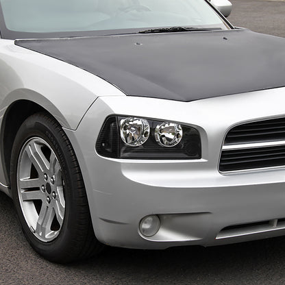 Ronnin - Compatible con Dodge Charger 2006-2010 | Par de luces de esquina de repuesto con reflectores transparentes y carcasas negras