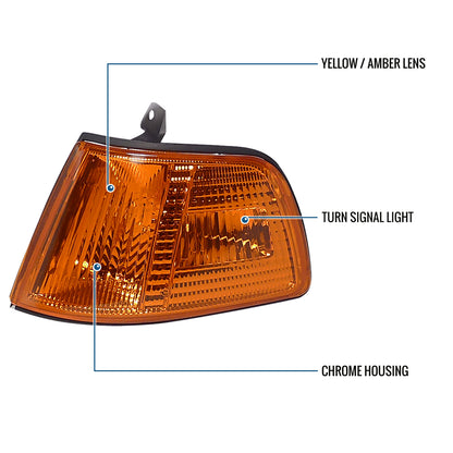 Ronnin - Compatible con Honda Civic 2Dr 3Dr Coupe Hatchback 1990-1991 Conjunto de luces de esquina de señal de giro de repuesto, par | Ámbar