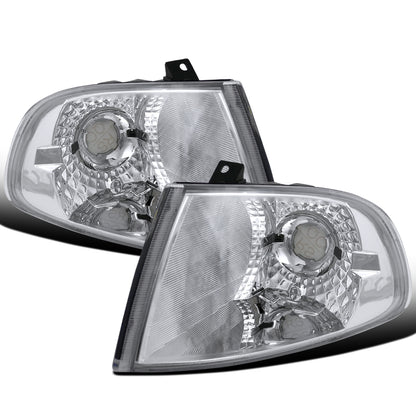 Ronnin - Fits 1992-1995 Honda Civic 2Dr 3Dr Coupe Hatchback Corner Turn Signals Lights Replacement Assembly Pair | Chrome Clear