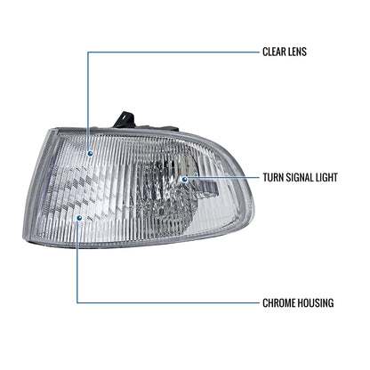 Ronnin - Compatible con Honda Civic 1992-1995 2Dr 3Dr EG Coupé Hatchback Luces Direccionales Esquina Estilo JDM Par de Reemplazo | Transparente