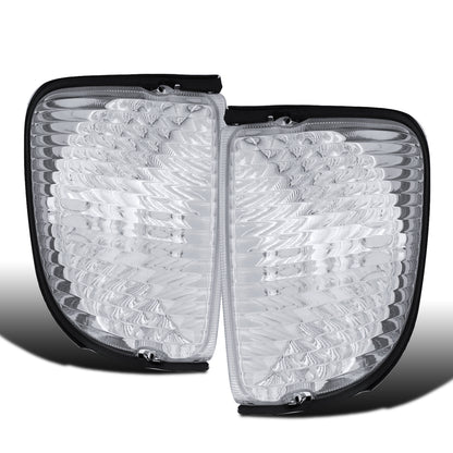 1992-2007 Ford Econoline E150 E250 E350 E450 E550 Clear Reflector Corner Lights Replacement Assembly Pair | Chrome