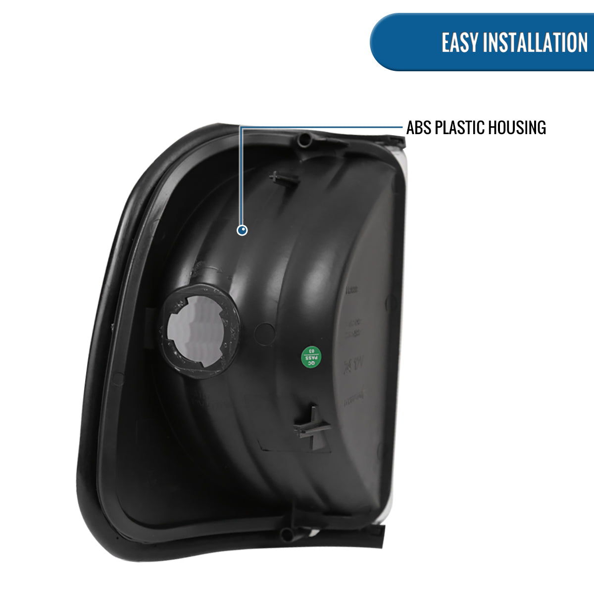 Ronnin - Se adapta a Ford Econoline E150 E250 E350 E450 E550 de 1992-2007, par de conjunto de luces de esquina con reflector transparente | Negro