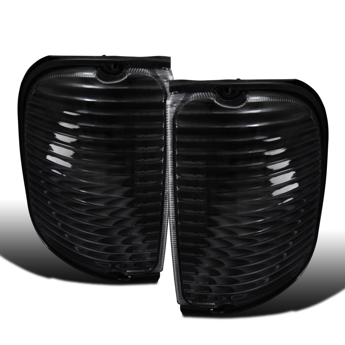 Ronnin - Se adapta a Ford Econoline E150 E250 E350 E450 E550 de 1992-2007, par de conjunto de luces de esquina con reflector transparente | Negro