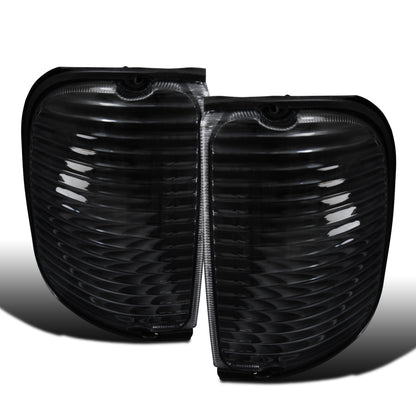 Ronnin - Se adapta a Ford Econoline E150 E250 E350 E450 E550 de 1992-2007, par de conjunto de luces de esquina con reflector transparente | Negro