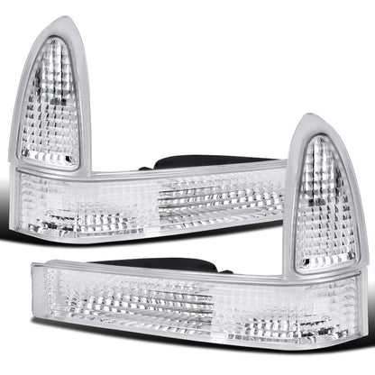 Ronnin - Compatible con Ford F250 F350 F450 F550 1999-2004, Excursion 2000-2004 Fabricado en EE. UU. Juego de luces direccionales de esquina de repuesto | Transparentes