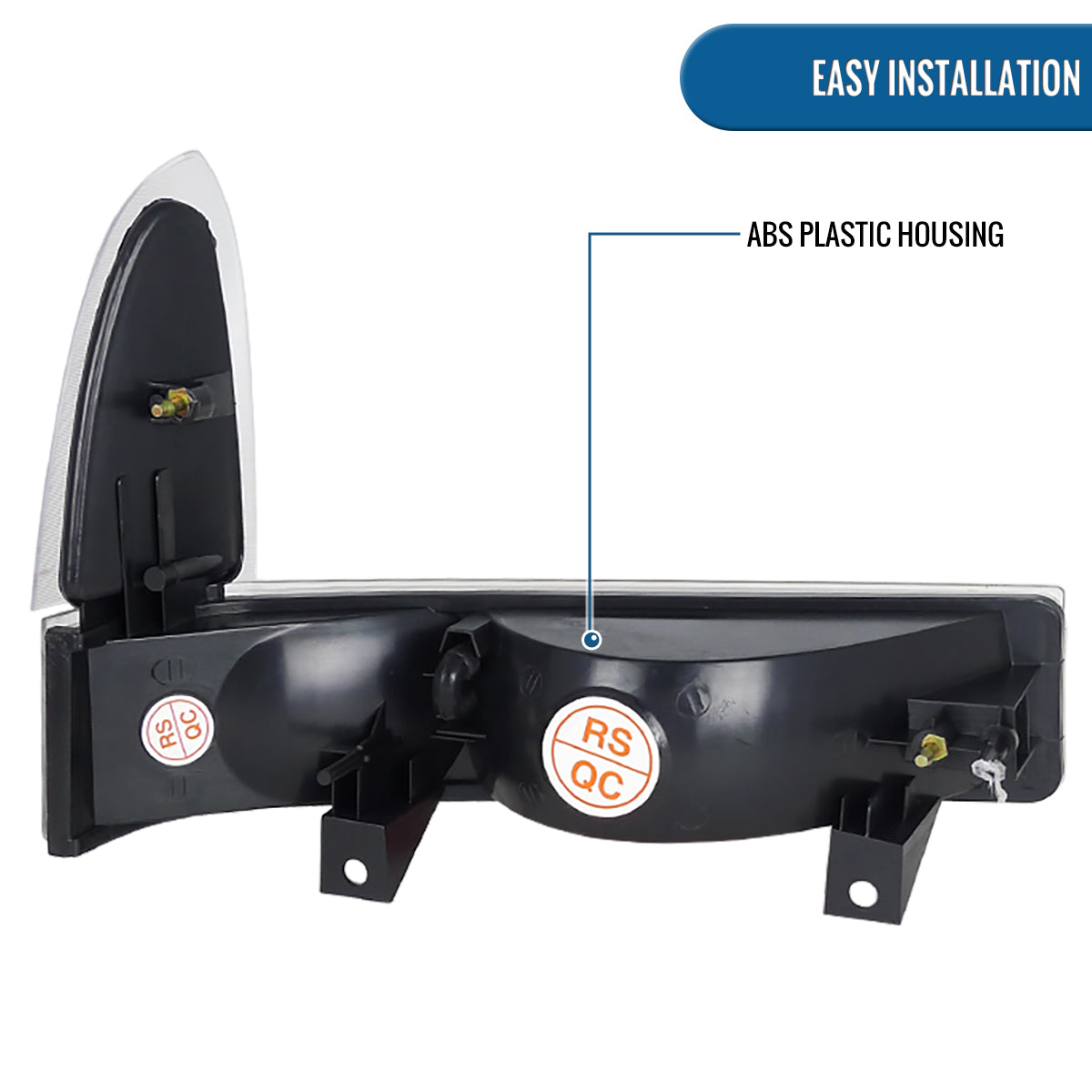 Ronnin - Se adapta a Ford F250 F350 F450 F550 de 1999-2004, Excursion de 2000-2004 de fabricación estadounidense. Par de montaje de luces de giro direccionales de esquina de repuesto | Negro