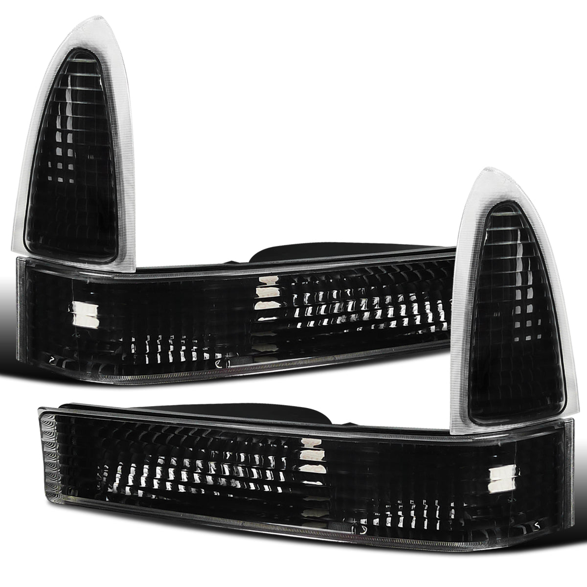 Ronnin - Se adapta a Ford F250 F350 F450 F550 de 1999-2004, Excursion de 2000-2004 de fabricación estadounidense. Par de montaje de luces de giro direccionales de esquina de repuesto | Negro