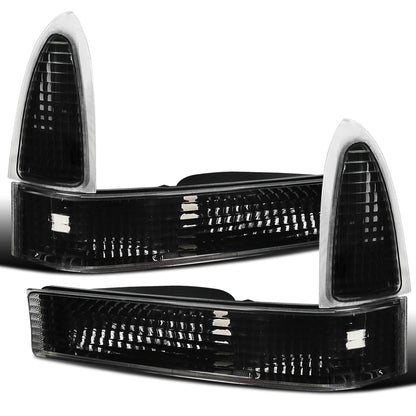 Ronnin - Se adapta a Ford F250 F350 F450 F550 de 1999-2004, Excursion de 2000-2004 de fabricación estadounidense. Par de montaje de luces de giro direccionales de esquina de repuesto | Negro