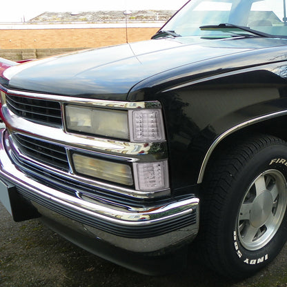 1994-1998 Chevy C/K 1500 2500 3500 Silverado 1994-1999 C/K 1500 2500 Suburban 1995-1999 Chevy Tahoe Clear Reflector Corner Lights Assembly Pair | Clear