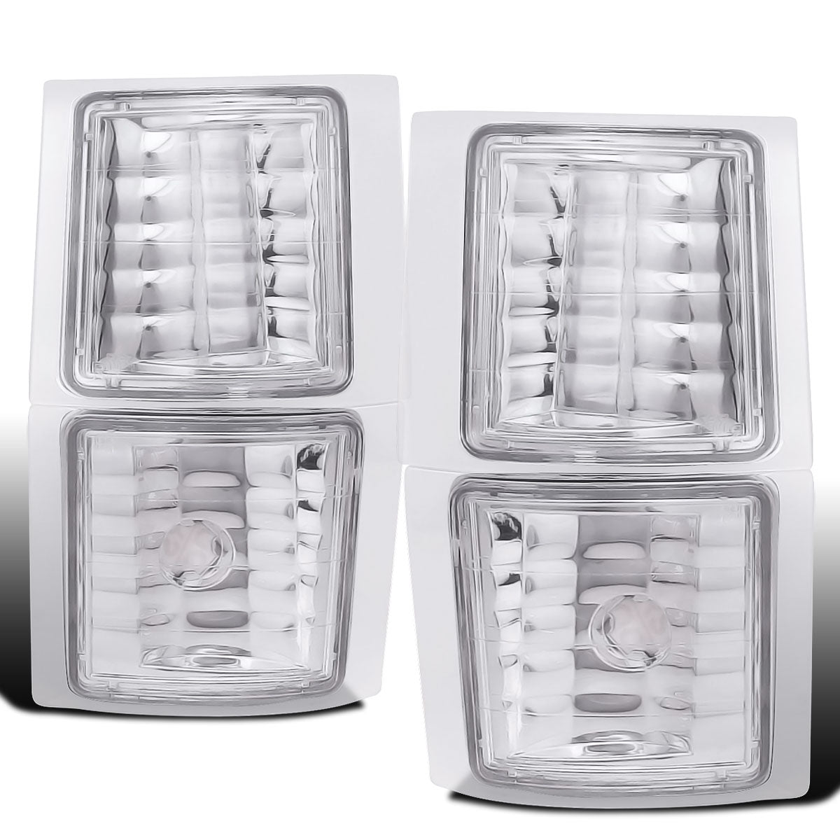 1994-1998 Chevy C/K 1500 2500 3500 Silverado 1994-1999 C/K 1500 2500 Suburban 1995-1999 Chevy Tahoe Clear Reflector Corner Lights Assembly Pair | Clear