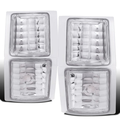 1994-1998 Chevy C/K 1500 2500 3500 Silverado 1994-1999 C/K 1500 2500 Suburban 1995-1999 Chevy Tahoe Clear Reflector Corner Lights Assembly Pair | Clear