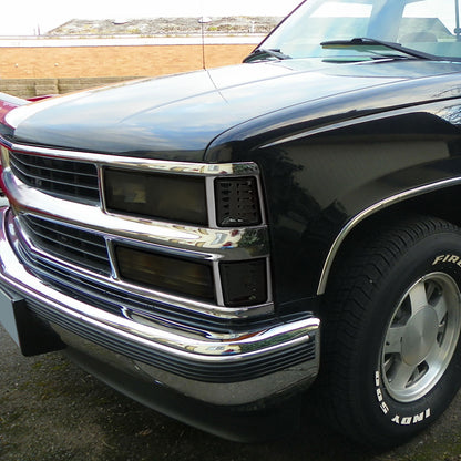 1994-1998 Chevy C/K 1500 2500 3500 Silverado 1994-1999 C/K 1500 2500 Suburban 1995-1999 Chevy Tahoe Clear Reflector Corner Lights Assembly Pair | Smoke