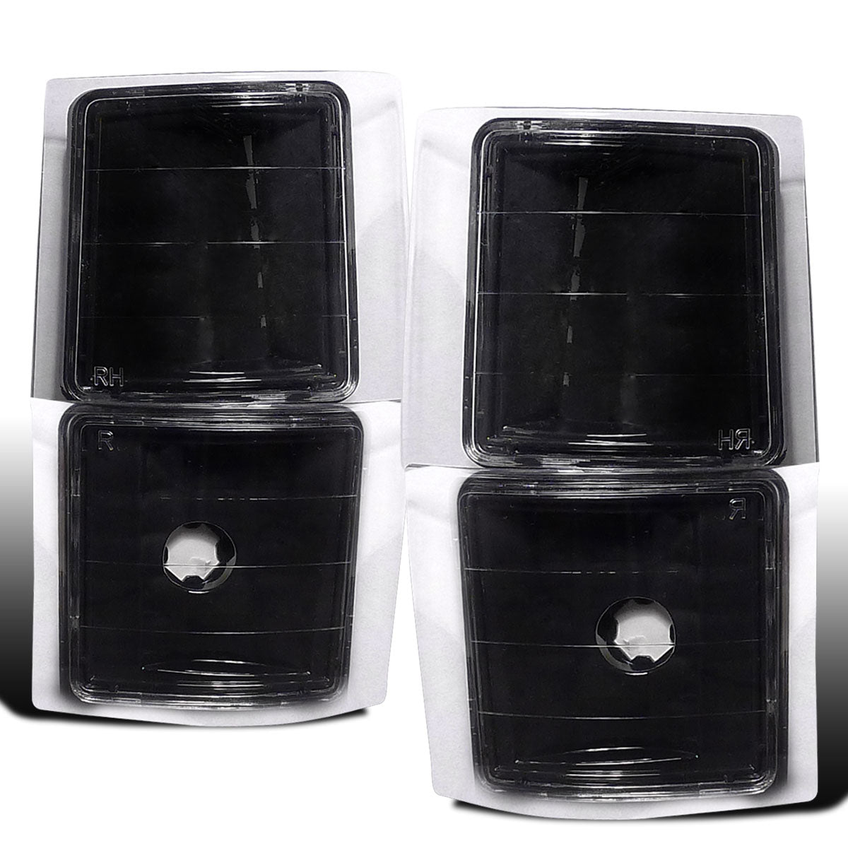 1994-1998 Chevy C/K 1500 2500 3500 Silverado 1994-1999 C/K 1500 2500 Suburban 1995-1999 Chevy Tahoe Clear Reflector Corner Lights Assembly Pair | Black