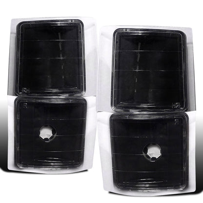 1994-1998 Chevy C/K 1500 2500 3500 Silverado 1994-1999 C/K 1500 2500 Suburban 1995-1999 Chevy Tahoe Clear Reflector Corner Lights Assembly Pair | Black