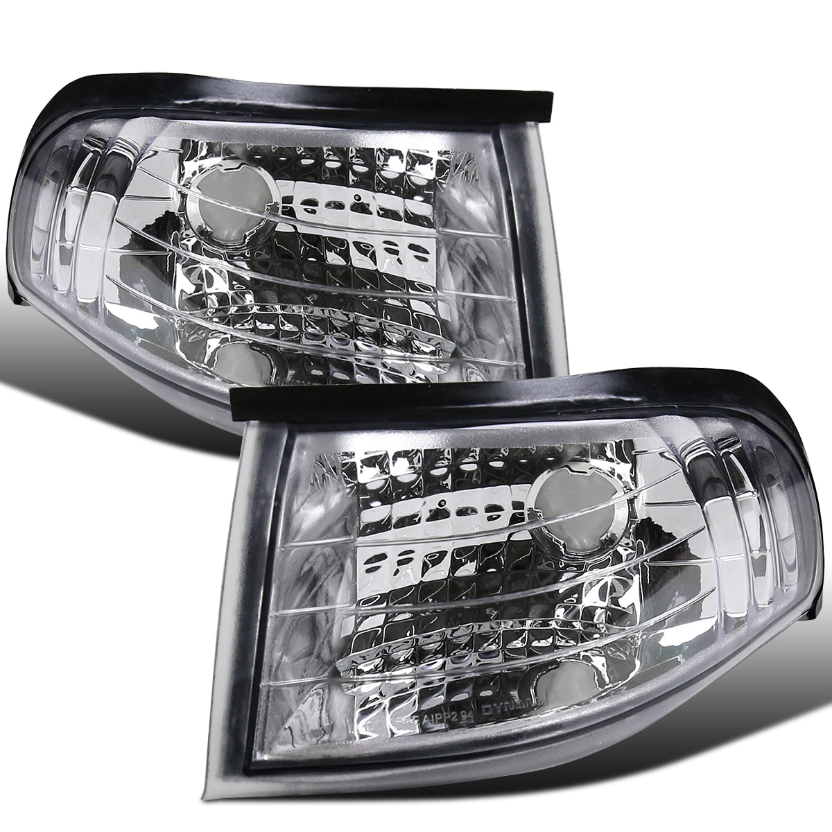 Ronnin - Compatible con Ford Mustang 1994-1998 | Par de Conjuntos de Luces de Esquina de Repuesto, Luces de Estacionamiento y Señales Direccionales | Transparente