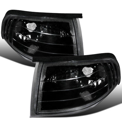 Ronnin - Compatible con Ford Mustang 1994-1998 | Par de luces de esquina de repuesto, luces de estacionamiento y direccionales | Negras