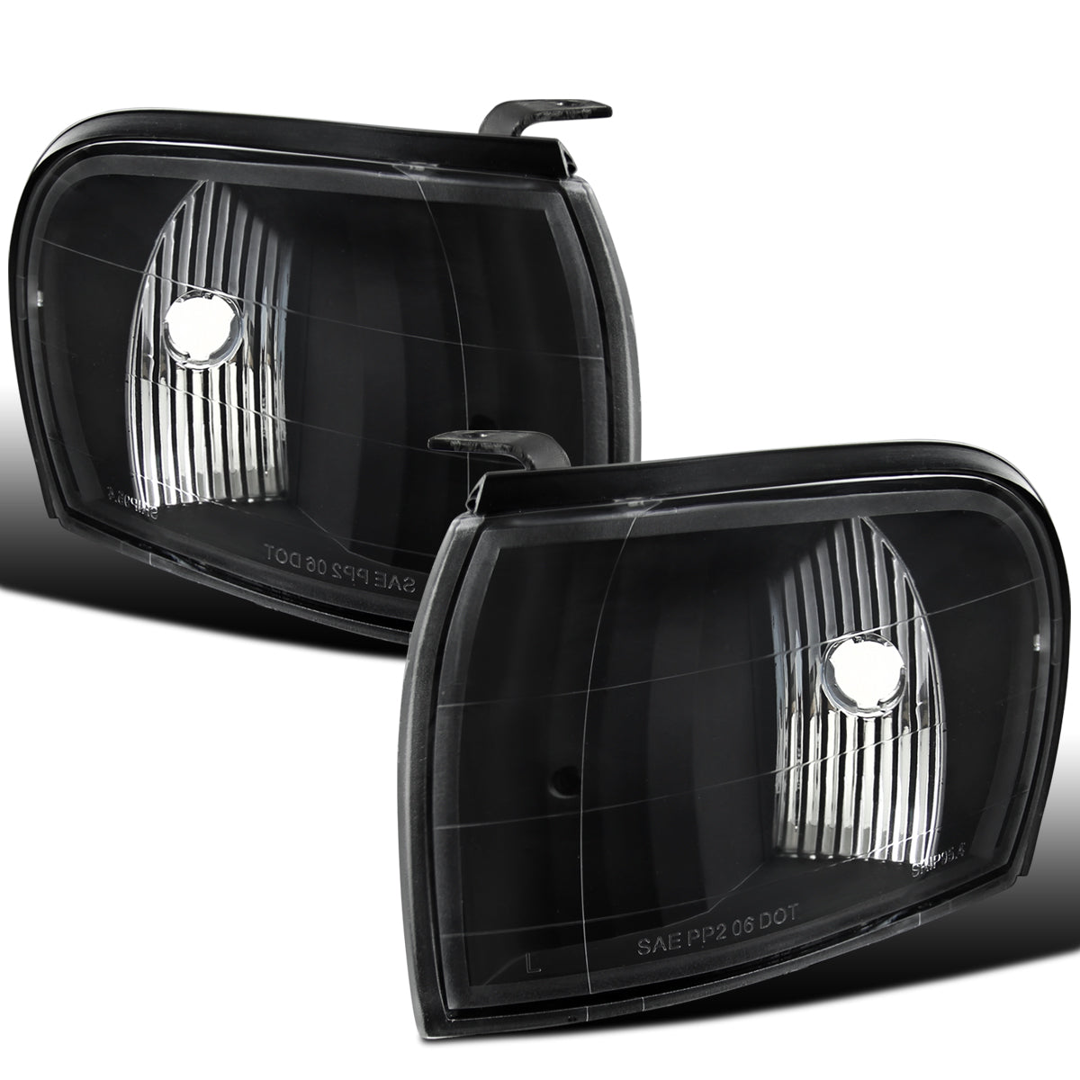 Ronnin - Compatible con Subaru Impreza 1995-2001 | Juego de luces de esquina con reflector transparente de repuesto y luces de estacionamiento | Negras