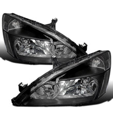 Ronnin - Fits 2003-2007 Honda Accord Sedan Coupe Clear Reflector Factory Replacement Headlights Assembly Pair | Black